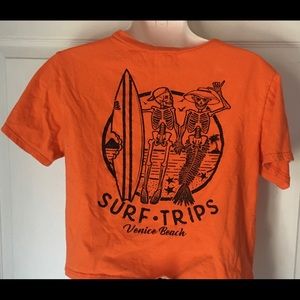 Venice Beach crop T-shirt small orange